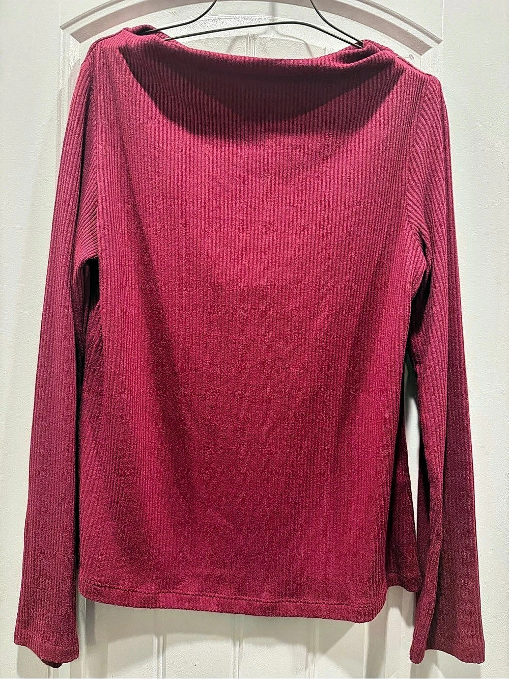 Banana Republic Ribbed Long Sleeve Top Knit Sweater Pink Small